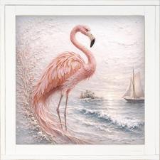 12x12 Framed Flamingo With Ocean View