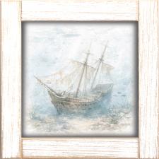12x12 Framed Ghost Ship On Ocean Floor