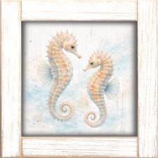12x12 Framed Couple of Seahorses