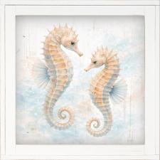 12x12 Framed Couple of Seahorses
