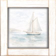 12x12 Framed Sailboat Floating on Water