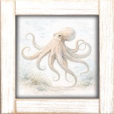 12x12 Framed Octapus Floating Through Water