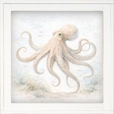 12x12 Framed Octapus Floating Through Water