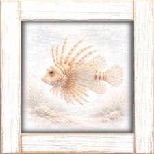 12x12 Framed Orange Lion Fish
