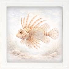 12x12 Framed Orange Lion Fish
