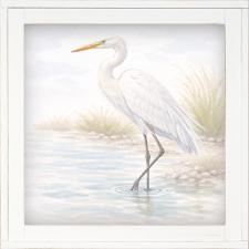 12x12 Framed Crane Searching Water