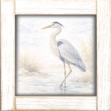 12x12 Framed Blue Herron Searching Water