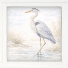 12x12 Framed Blue Herron Searching Water