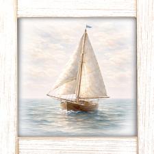 12x12 Framed Sailboat Sailing On The Water 1