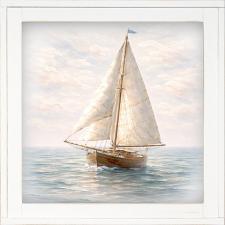 12x12 Framed Sailboat Sailing On The Water 1