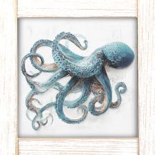 12x12 Framed Blue Ocotopus 2
