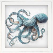 12x12 Framed Blue Ocotopus 2