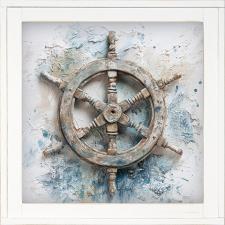 12x12 Framed Antique Steering Wheel