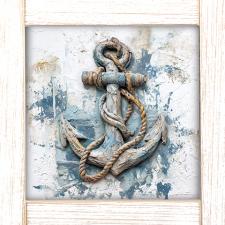 12x12 Framed Antique Ships Anchor