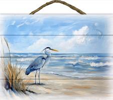 Blue Heron Pallette Knife Slat Sign