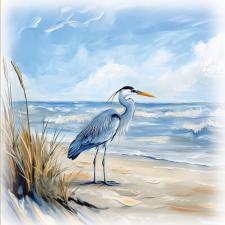 Blue Heron Pallette Knife Box Sign
