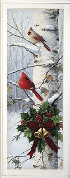 10x24 Vertical Framed Cardinal 1 Art Work