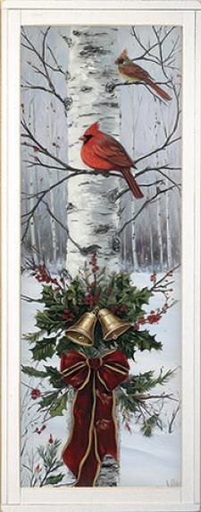 10x24 Vertical Framed Cardinal 2 Art Work