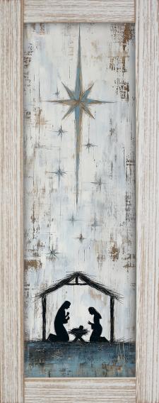 10x24 Vertical Framed Manger 2 Art Work
