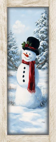 10x24 Vertical Framed Snowman Art Work