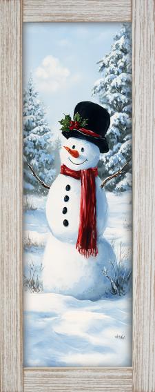 10x24 Vertical Framed Snowman Art Work