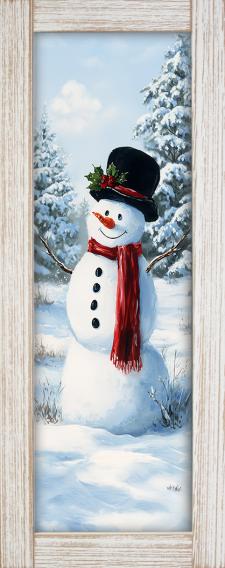 10x24 Vertical Framed Snowman Art Work