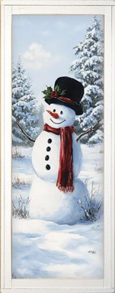 10x24 Vertical Framed Snowman Art Work