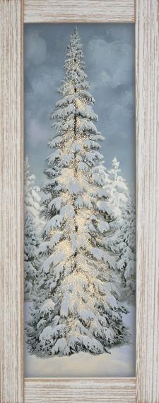 10x24 Vertical Framed Winter Tree 1 Art Work