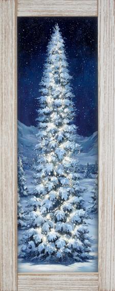 10x24 Vertical Framed Winter Tree 2 Art Work