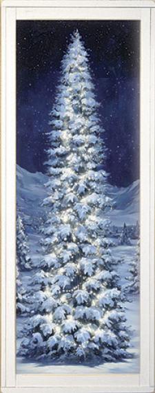10x24 Vertical Framed Winter Tree 2 Art Work