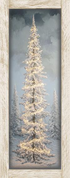 10x24 Vertical Framed Winter Tree 4 Art Work