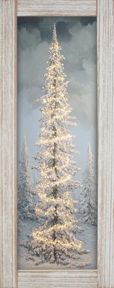 10x24 Vertical Framed Winter Tree 4 Art Work