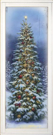 10x24 Vertical Framed Winter Tree 5 Art Work