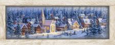 10x24 Horizontal Framed Church & Villiage 2 Art Work