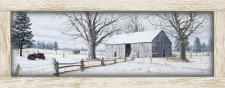 10x24 Horizontal Framed Grey Barn 1 Art Work