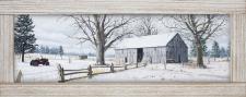 10x24 Horizontal Framed Grey Barn 1 Art Work