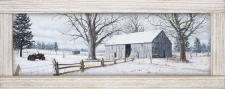 10x24 Horizontal Framed Grey Barn 1 Art Work