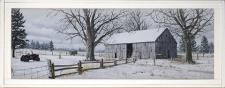 10x24 Horizontal Framed Grey Barn 1 Art Work