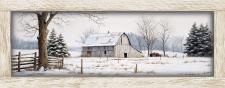 10x24 Horizontal Framed Grey Barn 2 Art Work