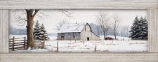 10x24 Horizontal Framed Grey Barn 2 Art Work