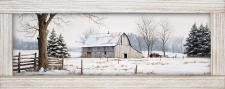 10x24 Horizontal Framed Grey Barn 2 Art Work