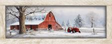 10x24 Horizontal Framed Red Barn Art Work
