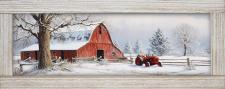 10x24 Horizontal Framed Red Barn Art Work