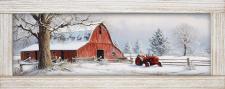 10x24 Horizontal Framed Red Barn Art Work