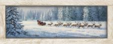 10x24 Horizontal Framed Santa riding Sleigh 5 Art Work