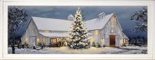 10x24 Horizontal Framed White Barn Art Work