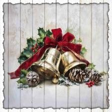 15x15 Slat Sign Gold Bells 1