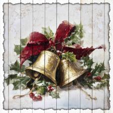15x15 Slat Sign Gold Bells 2