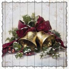15x15 Slat Sign Gold Bells 3