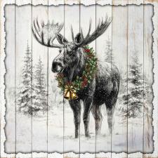 15x15 Slat Sign Moose Sketch